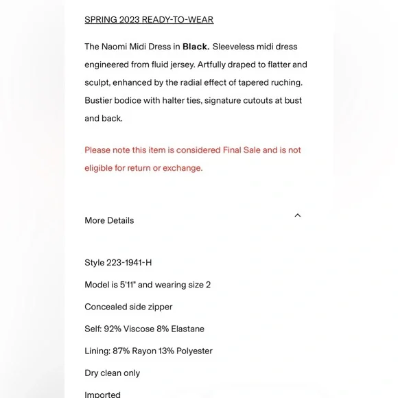 New Jonathan Simkhai Naomi Black Midi Dress - Picture 12 of 13